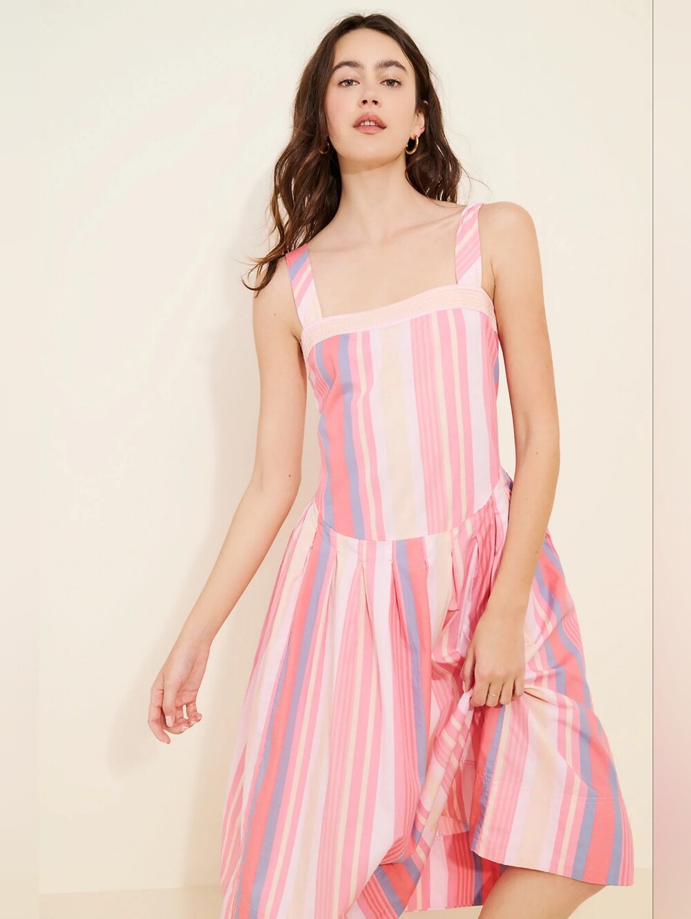 Free People Strawberry Combo Pink Stripe Sundress Size Medium NWT 🌸